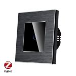 Intrerupator Simplu cu Touch din Sticla si Rama de Aluminiu LUXION, protocol Zigbee SmartElectro IntelligentHouse