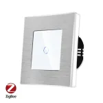 Intrerupator Simplu cu Touch din Sticla si Rama de Aluminiu LUXION, protocol Zigbee SmartElectro IntelligentHouse