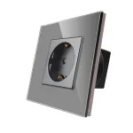 Priza Simpla LUXION cu Rama din Sticla SmartElectro IntelligentHouse