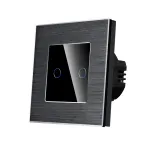 Intrerupator Dublu cu Touch din Sticla si Rama de Aluminiu LUXION, 500W SmartElectro IntelligentHouse