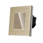 Intrerupator Dublu cu Touch din Sticla si Rama de Aluminiu LUXION, 500W SmartElectro IntelligentHouse