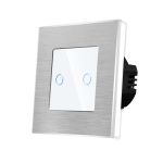 Intrerupator Dublu cu Touch din Sticla si Rama de Aluminiu LUXION, 500W SmartElectro IntelligentHouse