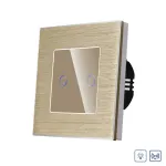 Intrerupator Dublu cu Variator si Touch din Sticla si Rama de Aluminiu LUXION, RF433 SmartElectro IntelligentHouse