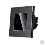 Intrerupator Dublu cu Variator si Touch din Sticla si Rama de Aluminiu LUXION SmartElectro IntelligentHouse