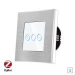 Intrerupator Simplu cu Variator cu Touch din Sticla si Rama de Aluminiu LUXION, protocol Zigbee SmartElectro IntelligentHouse