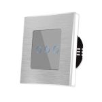 Intrerupator Triplu cu Touch din Sticla si Rama de Aluminiu LUXION, 500W SmartElectro IntelligentHouse