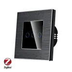 Intrerupator Triplu cu Touch din Sticla si Rama de Aluminiu LUXION, Protocol ZigBee SmartElectro IntelligentHouse