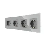 Priza Cvadrupla LUXION cu rama din sticla SmartElectro IntelligentHouse