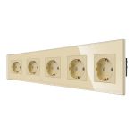 Priza Cvintupla LUXION cu rama din sticla SmartElectro IntelligentHouse