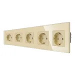 Priza Cvintupla LUXION cu rama din sticla SmartElectro IntelligentHouse