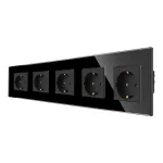 Priza Cvintupla LUXION cu rama din sticla SmartElectro IntelligentHouse