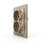 Priza Dubla Livolo cu Rama din Sticla Pentru Doza Simpla SmartElectro IntelligentHouse