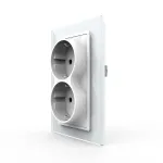 Priza Dubla Livolo cu Rama din Sticla Pentru Doza Simpla SmartElectro IntelligentHouse