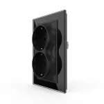 Priza Dubla Livolo cu Rama din Sticla Pentru Doza Simpla SmartElectro IntelligentHouse