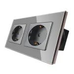 Priza Dubla cu Rama din Sticla LUXION SmartElectro IntelligentHouse