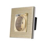 Priza Simpla cu Capac de Protectie LUXION cu rama din aluminiu SmartElectro IntelligentHouse