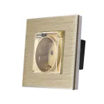 Priza Simpla cu Capac de Protectie LUXION cu rama din aluminiu SmartElectro IntelligentHouse