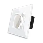 Priza Simpla cu Capac de Protectie cu Rama din Sticla LUXION SmartElectro IntelligentHouse