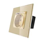 Priza Simpla cu Capac de Protectie cu Rama din Sticla LUXION SmartElectro IntelligentHouse