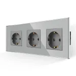 Priza Tripla cu Rama din Sticla LUXION SmartElectro IntelligentHouse