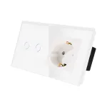 Intrerupator Dublu + Priza cu Rama din Sticla LUXION SmartElectro IntelligentHouse