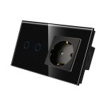 Intrerupator Dublu + Priza cu Rama din Sticla LUXION SmartElectro IntelligentHouse