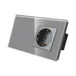 Intrerupator Dublu + Priza cu Rama din Sticla LUXION SmartElectro IntelligentHouse