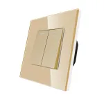 Intrerupator Dublu Mecanic LUXION cu Rama din Sticla SmartElectro IntelligentHouse