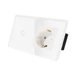 Intrerupator Simplu + Priza cu Rama din Sticla LUXION SmartElectro IntelligentHouse