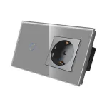 Intrerupator Simplu + Priza cu Rama din Sticla LUXION SmartElectro IntelligentHouse