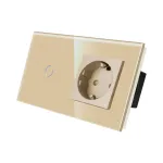 Intrerupator Simplu + Priza cu Rama din Sticla LUXION SmartElectro IntelligentHouse