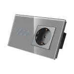 Intrerupator Triplu + Priza cu Rama din Sticla LUXION SmartElectro IntelligentHouse