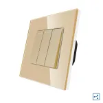 Intrerupator Triplu Cap Scara Mecanic LUXION cu Rama din Sticla SmartElectro IntelligentHouse