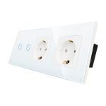 Intrerupator Dublu + 2 Prize cu Rama din Sticla LUXION SmartElectro IntelligentHouse