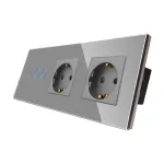 Intrerupator Triplu + 2 Prize cu Rama din Sticla LUXION SmartElectro IntelligentHouse