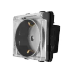 Modul Priza Simpla cu Capac Fara Rama Din Sticla LUXION SmartElectro IntelligentHouse