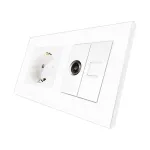 Priza Schuko + TV + Internet cu Rama Din Sticla LUXION SmartElectro IntelligentHouse