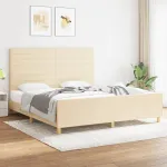 Cadru de pat fără saltea, crem, 180x200 cm, textil GartenMobel Dekor