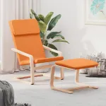 Scaun de relaxare cu taburet, galben închis, material textil GartenMobel Dekor