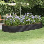 Strat înălțat grădină 296x140x36 cm oțel vopsit electrostatic GartenMobel Dekor