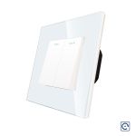 Intrerupator Dublu Mecanic cu Reset / Revenire LUXION cu Rama din Sticla SmartElectro IntelligentHouse