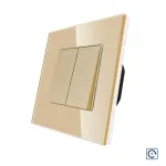 Intrerupator Dublu Mecanic cu Reset / Revenire LUXION cu Rama din Sticla SmartElectro IntelligentHouse