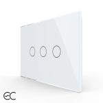 Intrerupator triplu cu touch Livolo din sticla, standard Italian, protocol ZigBee EC - Serie noua SmartElectro IntelligentHouse
