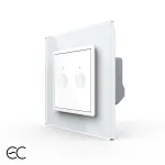 Intrerupatorul Dublu cu Touch LIVOLO cu Rama Din Sticla - Protocol Zigbee EC SmartElectro IntelligentHouse