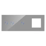 Panou Intrerupator Dublu + Simplu si Priza cu Touch din Sticla LUXION SmartElectro IntelligentHouse