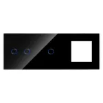 Panou Intrerupator Dublu + Simplu si Priza cu Touch din Sticla LUXION SmartElectro IntelligentHouse