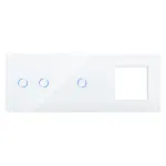 Panou Intrerupator Dublu + Simplu si Priza cu Touch din Sticla LUXION SmartElectro IntelligentHouse