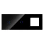 Panou Intrerupator Simplu + Simplu si Priza cu Touch din Sticla LUXION SmartElectro IntelligentHouse