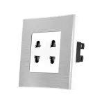 Priza Dubla cu Module Inguste cu Rama din Aluminiu LUXION SmartElectro IntelligentHouse