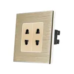 Priza Dubla cu Module Inguste cu Rama din Aluminiu LUXION SmartElectro IntelligentHouse